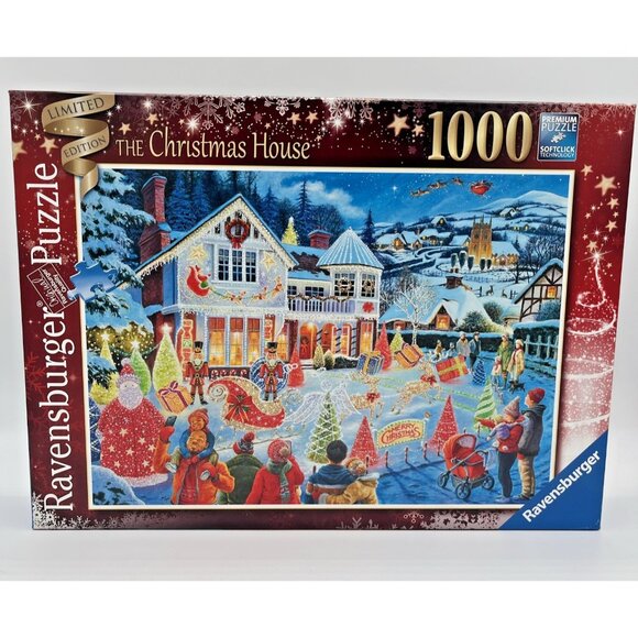 Ravensburger 1000pc The Christmas House 2021 jigsaw puzzle Complete - Picture 1 of 10